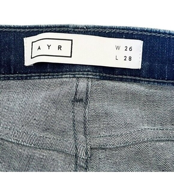 AYR Women's Sz 26 x 28 "The Skinny" Distressed Jeans in "Fools Gold" Wash - Picture 5 of 11